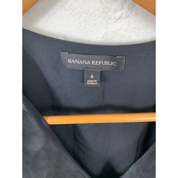 Banana Republic Women's Pleated Wrap Mini Dress Long Sleeve Black Size 6 - Picture 3 of 5